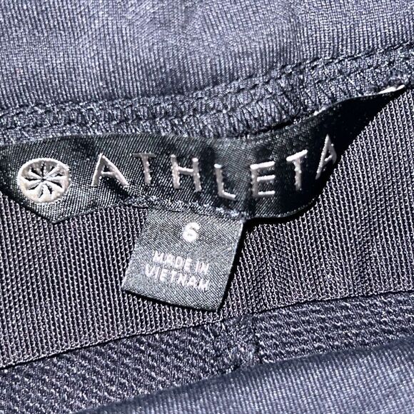 ATHLETA Black Sly Drifter Moto Style 4 Zipper Pocket Leggings-S - Picture 8 of 10